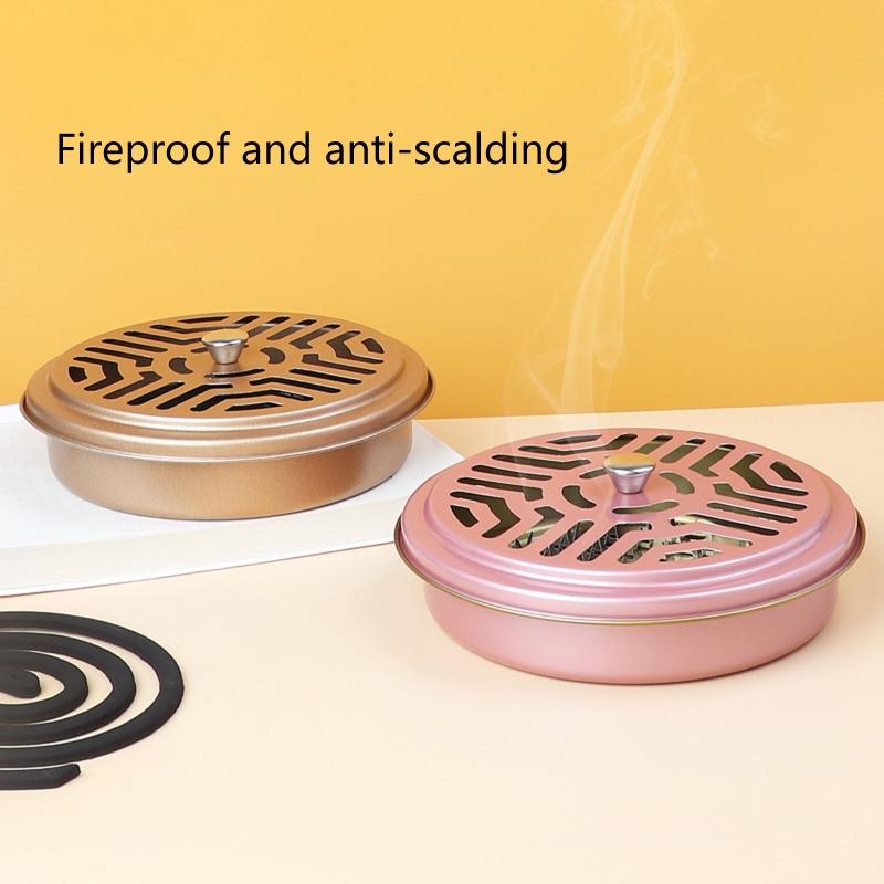 Multifunction Mosquito Coil Tray for Fishing Camping Portable Indoor Outdoor Mosquito Incense Box Metal Round Rack Plate