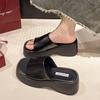Fashion Women Slippers 2024 Summer New Thick Soled Sandals Women Square Toe Luxury Designer Slippers Slides Women Zapatos De Mujer