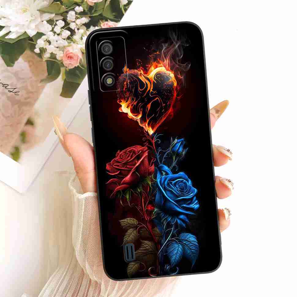 For Itel A26 Case Retro Flame Flowers Silicone Back Cover For Itel A26 ITEL A26 Shockproof Mobile Phone Cases Bumper