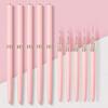 5Pcs Pink Nail Art Brushes Superfine Brush French Manicure Stripe Nail Art Painting Brush Set, UV Gel Nail Liner Brushes Kit And Drawing Liner Brush