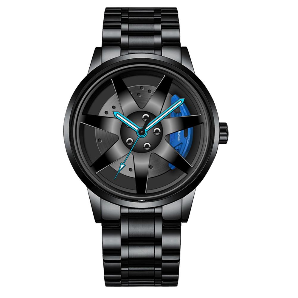 Boruse Wheel Caliper Watch Fashion Men'S Watch Women'S Steel Belt Waterproof Quartz Movement