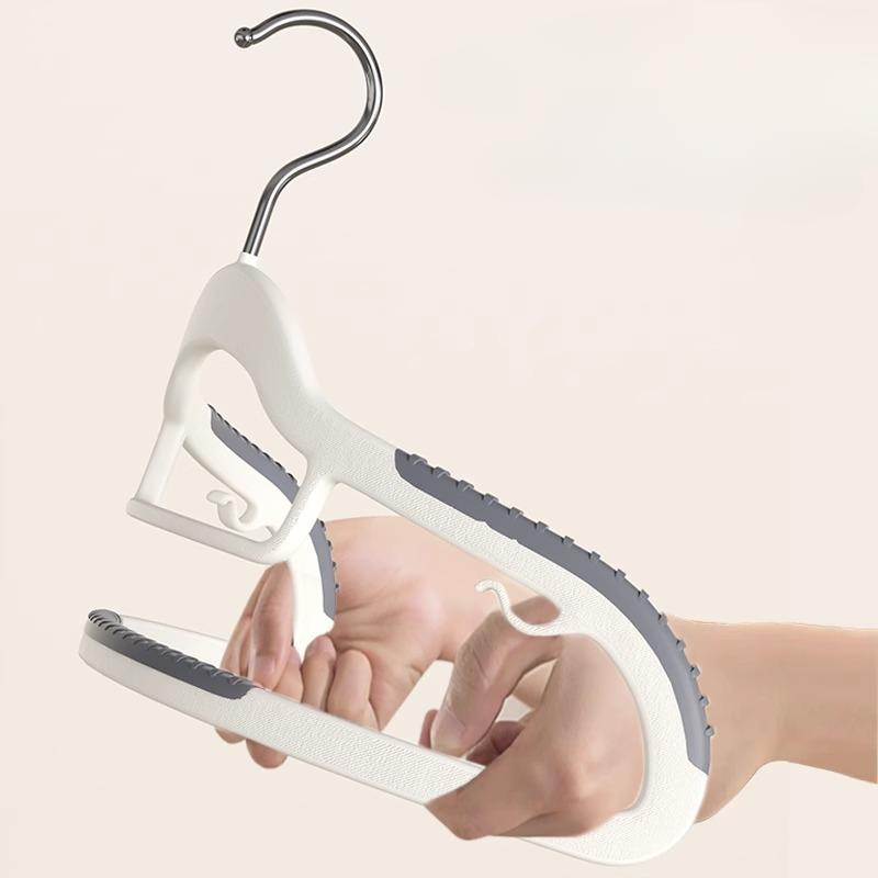 5 Stück Abdrückfreie Hängekleidung Rutschfest Anti-Schulterecke Kunststoff Doppelposition Nass und Trocken Haushaltsbügel