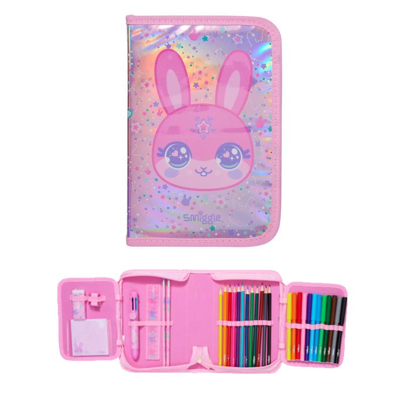 Smiggle Backpack Large Capacity School Bag for Girls Kids New Style Stationery Pencil Case Set
