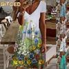 Fashion Summer Spring Short Sleeve V-Neck Casual Dresses