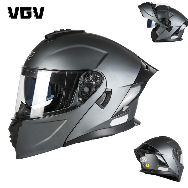 New Motorcycle Helmet Custom Peeling Helmet Four-season Universal Double Lens