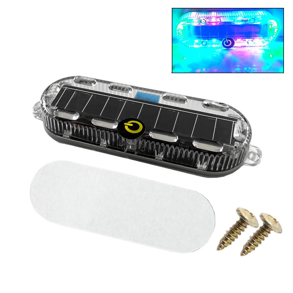 Solar Power Mortorcycle LED Warning Light Car Night Ride Tail Light Anti-rear Strobe Light for Motorcycle Electric Bicycle