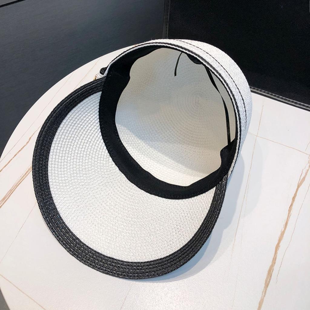 Women's Fashion Summer Sun Hat, Classic Solid Color, Casual Straw Cap, Outdoor Travel Beach Hat