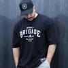 BARBELL BRIGADE 100% Cotton Men's Muscle Loose Fit T-Shirt Bodybuilding Fitness Oversized Gym Sports Shirt Training Top For Men