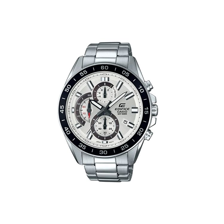 

Casio Edifice Classic Casual Fashion Quartz Movement Stainless Steel Strap Watch Men watches Silver EFV-550D-7AV Silver Strap