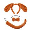 3 Stück Hundeohren-Stirnband mit Schwanz und Fliege Elastisch Welpe