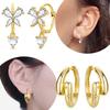 925 Silver Butterfly White Zircon Heart Ear Ring Starry Simple Women's Earrings Gift Woman Jewelry Fine Gift