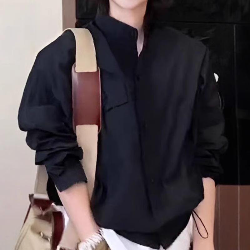 Damen Kurzjacke im koreanischen Stil mit rotem Stehkragen - 2025 Frühjahr/Sommer Casual Trend.