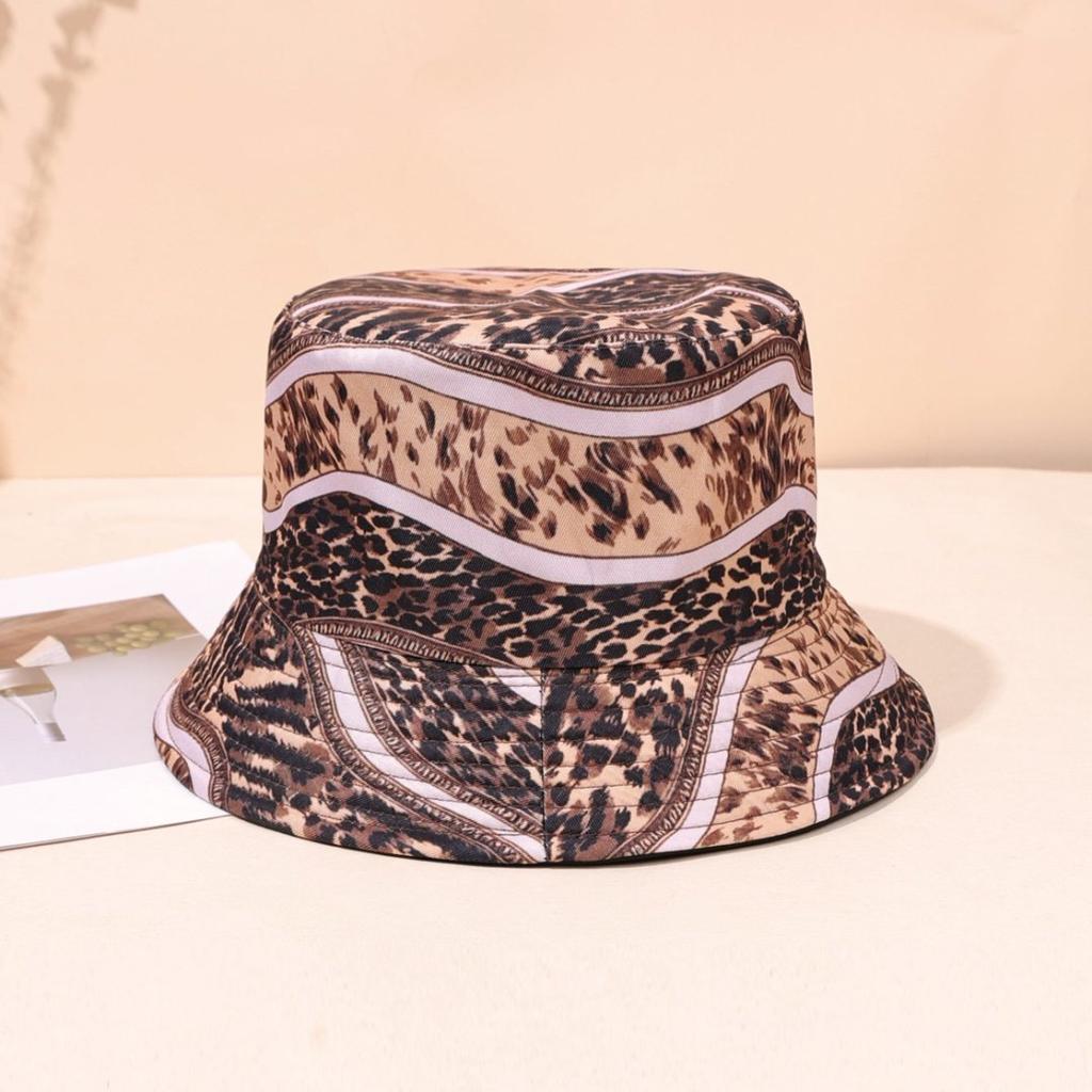 Leopard Print Basin Hat Men'S And Women'S Outdoor Sunshade Sunscreen Hat Personalized Retro Bucket Hat