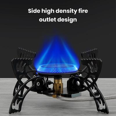 Přenosný kempingový plynový vařič Hořák na vaření Větruodolný 3800 W Vysoký výkon plamene Nastavitelný skládací designový venkovní vařič na batohy