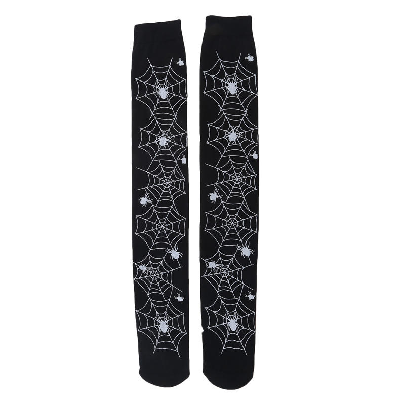 Meias Estampadas com Sangue de Halloween Meias Ensanguentadas de Zumbi para Cosplay Meias Até o Joelho com Estampa de Teia de Aranha Meias de Base Meias de Enfermeira