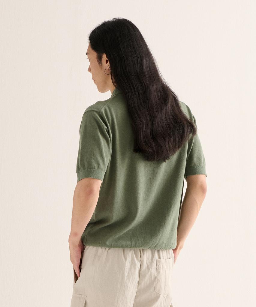 ANALOG MOOD Linen Cooling Polo Shirt (Green)