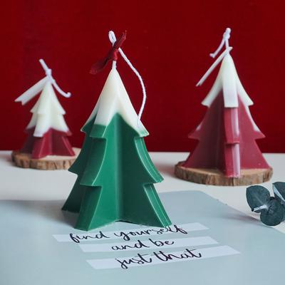 3D Noel Ağacı Kalıp Mum Kalıpları Mum Yapımı için Ayağı Plastik DIY Mum Bougie El Sanatları