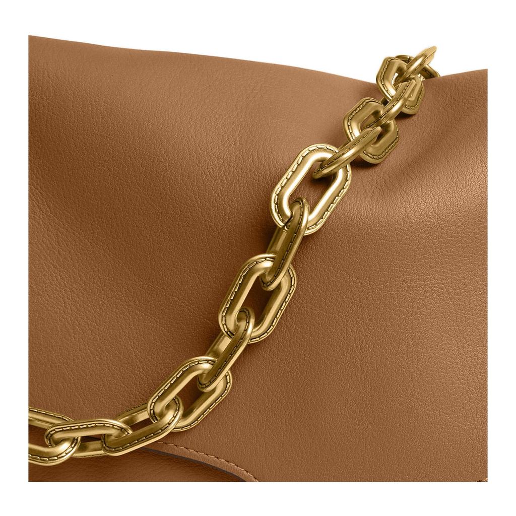 Coach Chain Tabby 35 Removable Chain Shoulder Strap Leather Crossbody Bag Large Women Bags Honey-Brown CY921-B4T7J
