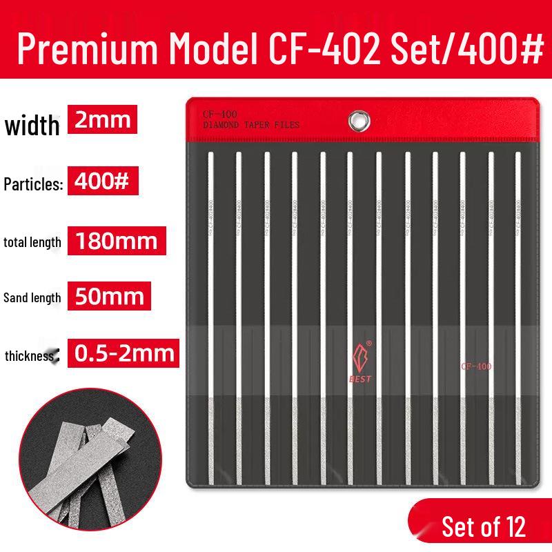 Diamond Electroplated Alloy File Set CF-400 with Carborundum - Free Shipping