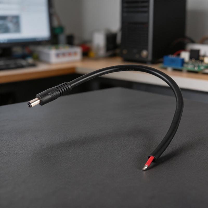 5.5mm x 2.1mm Male Connectors Cable Line Open End Power Cord With Tinned Ends For Electronics And DIY Projects