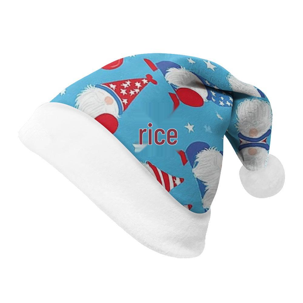 2024 New Double-Sided Plush Velvet Christmas Hat for Adults & Children - Customizable Design
