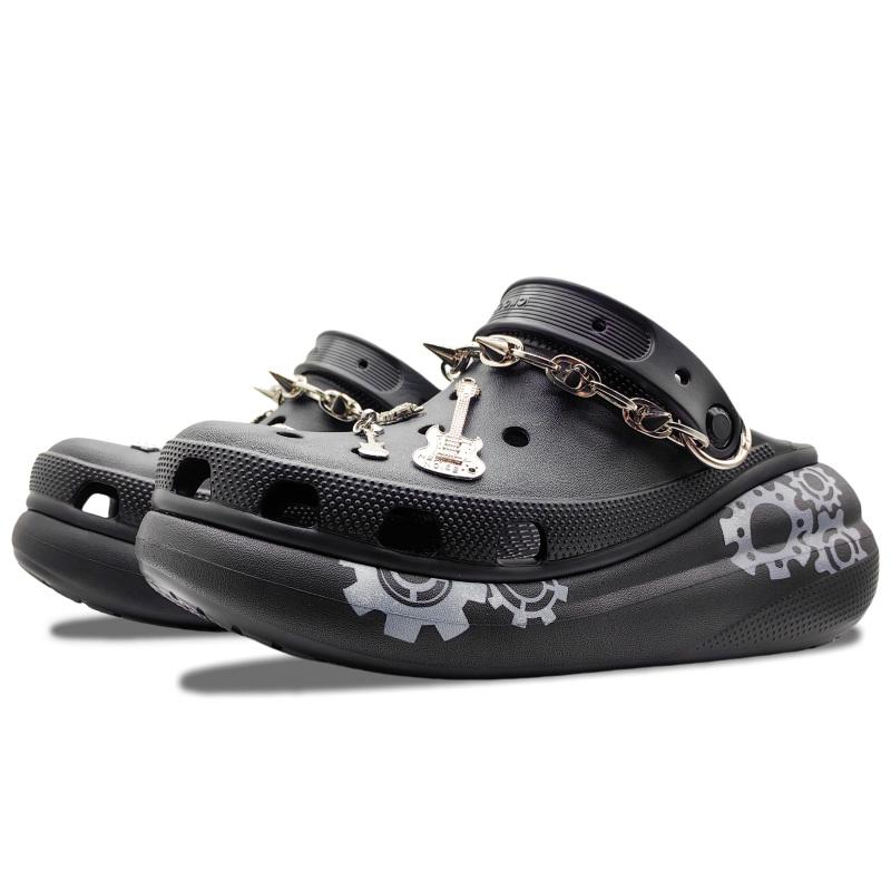 Crocs Classic Crush Mechatpunk Gift Box Punk Style Clogs Unisex Black
