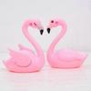 Cartoon Mini Flamingo Figurines for Room Decor, Plastic Cute Flamingo Statues, Set of 4 Small Animal Models 12x10x2cm