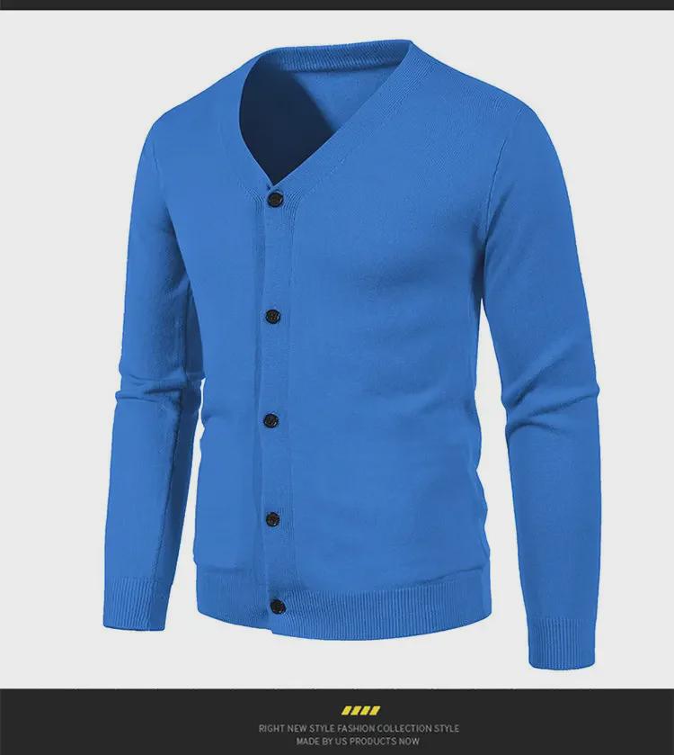 Men's Trendy Korean Style Knitted Cardigan for Spring and Autumn