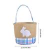 Reusable Striped Easters Decoration Basket Featuring Rabbit Patterns For Treat Storage And Tabletop Displays