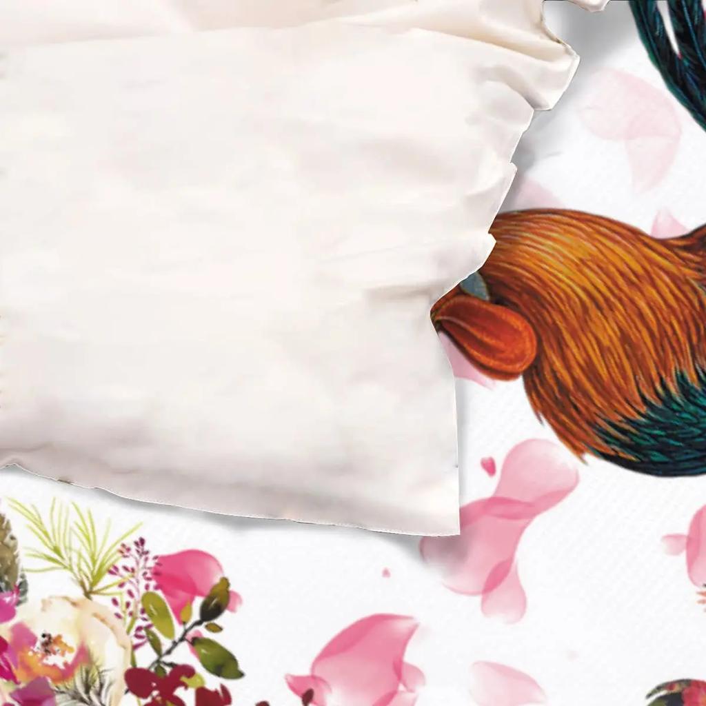 Nur ein Mädchen, das Hühner liebt Bettwäsche-Set Bauernhof Hahn Henne Bett Bettdeckenbezug, Floral Twin King Queen 2/3-teilig Polyester Bettdeckenbezug