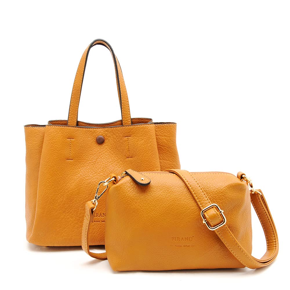 

tote bag with mini bag for ARNO actress shoulder daily camel [FIRANO] 3-room 2-way women, Mother s Day, LABEL, tie-up, handbag, bag, crossbody, 2-way,