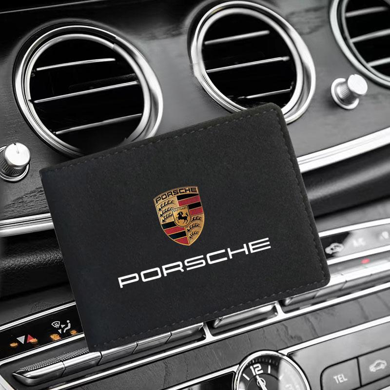 PU Lær Kredittkortetui Bilkjøredokumenter Beskyttelsesetui For Porsche Boxster Cayenne Panamera Macan Cayman 911 918 996 917 991
