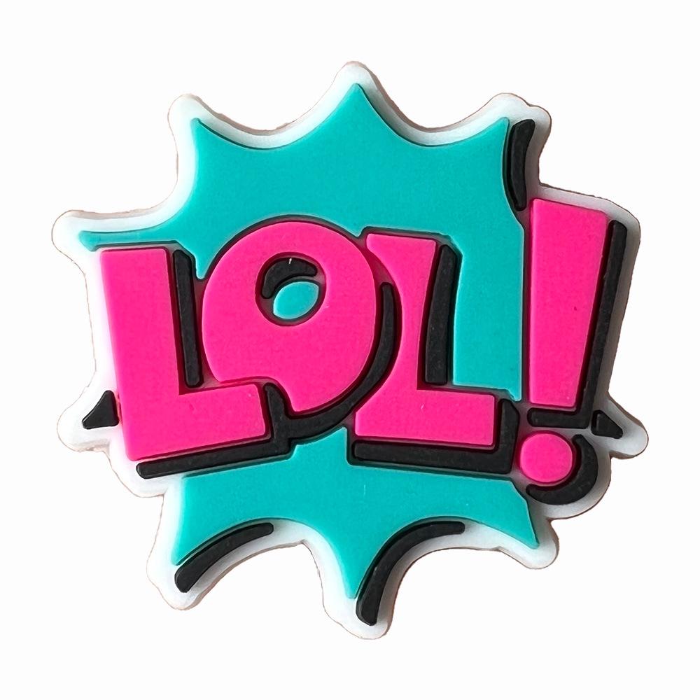 Letter Phrase Series Cartoon Clog Shoe Decorations: Cute PVC Flowers & Buckles