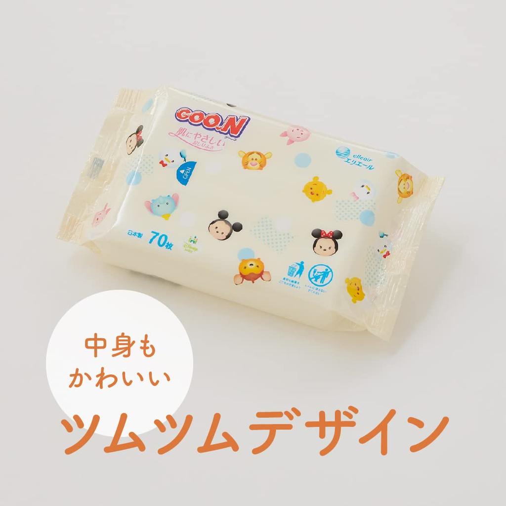 Taprich Wipes GOOON Baby 840 Wipes Wipes x 12 [Baby Refill] Skin-Friendly Wipes, (70 Packs) [Case Sale] (Disney Design)