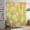 Luxury Golden Printed Shower Curtain Fabric Bathroom Decor Waterproof Home Decoration for Bathtub Yellow 3D Patterns