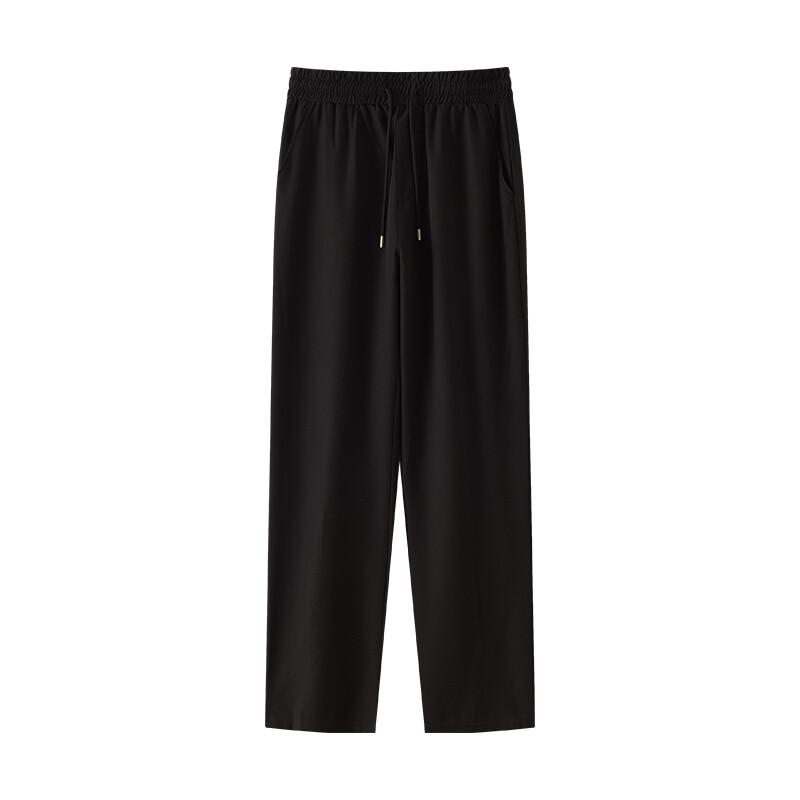 

Летние новые деловые брюки Ice Silk, прямые, с эластичной талией, черные, серые, дышащие, простые, быстросохнущие, повседневные брюки для костюма 4XL чёрный