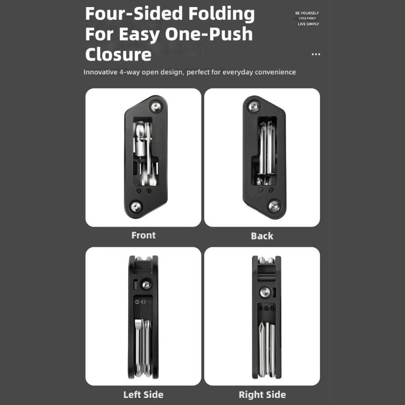 10 in 1 Bicycles Maintenance Tool Pocket Size Heavy Duty Bikes Multiple Tool Multifunctional Bikes High Strength Wrench