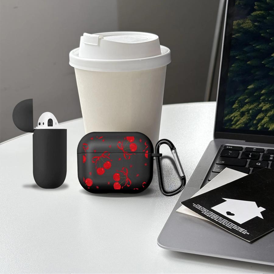 Case For Airpods Pro3 Pro 1 3 Pro2 4 2 Earphone Cases Cover Red Lovely Cherry