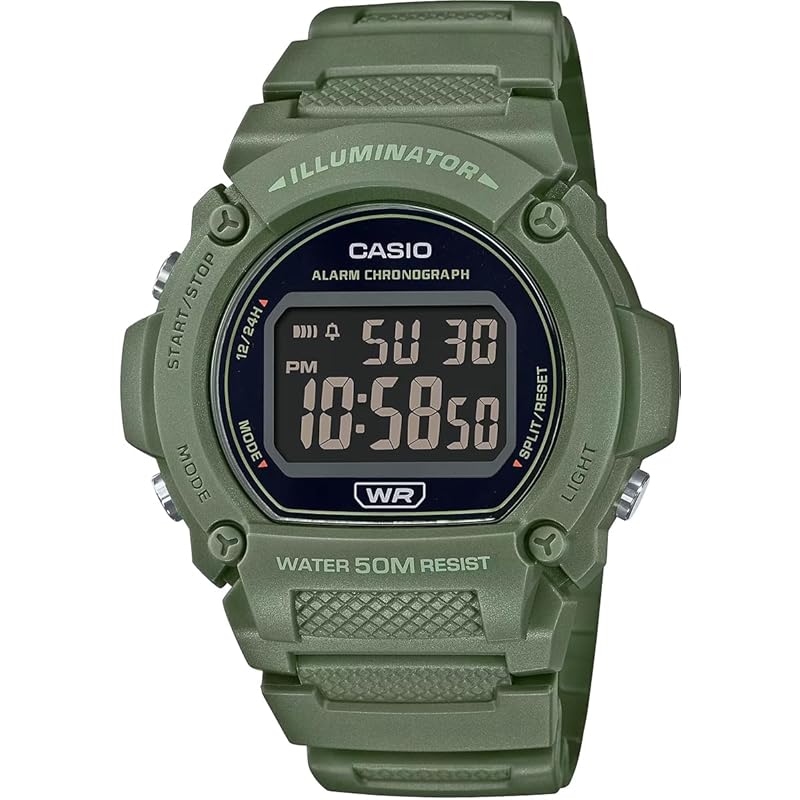 

[Casio] CASIO standard digital watch W-219HC-3BV men s moss green overseas model [product]