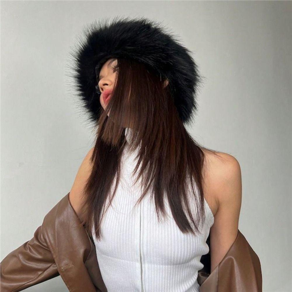Thicken Warm Empty Top Fur Hat Faux Fur Fur Headwrap Simple No Top Hairband  Female