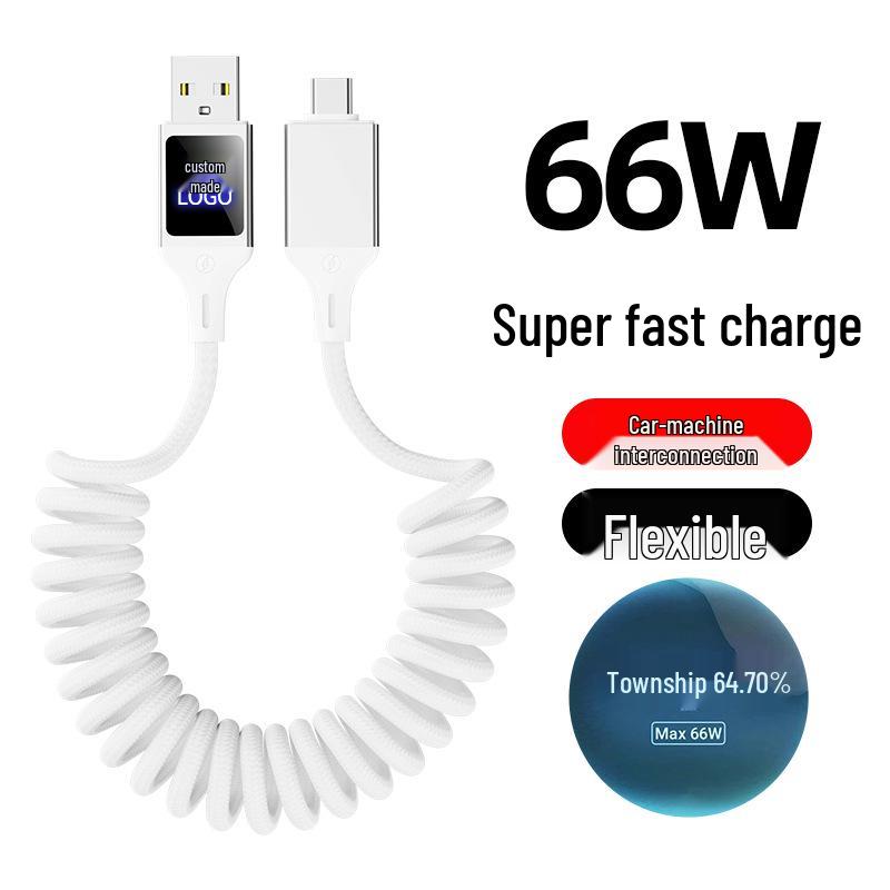 

CarPlay Screen Mirroring LED Retractable USB Charging Cable with Custom Logo - Type-C Mobile Data Cable