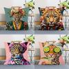 Fashion Wreath For Leopard PillowCase Elegant Couple Home Living Room Bedroom Decorative Rectangle Pillowcase Sofa Cushion Cover