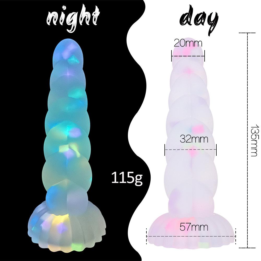 Small Twist Color Granules Jelly Fluorescent Glow-in-the-dark Penis Spiral Anal Plug Sm Sex Toys