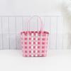 Bucket bag hand-woven contrasting color vegetable basket creative hand basket photo vacation leisure women's bag