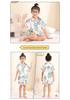Ice Silk Summer Pajamas Set for Kids - Short Sleeve & Long Pants
