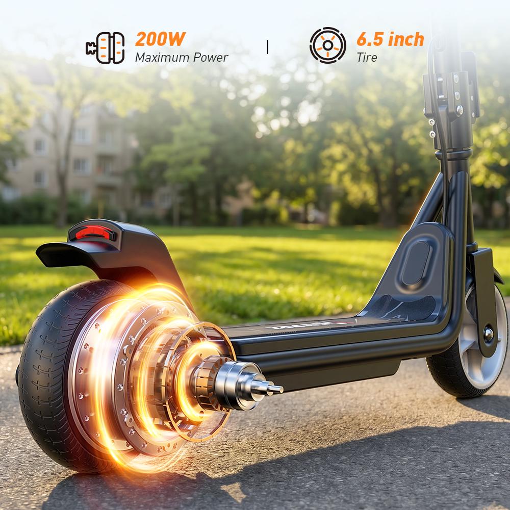 iScooter IK3MAX Kids Electric Scooter 200W Motor 4.5Ah Solid Tires Foldable & Height Adjustable 3-Speed  Electric Scooter for Kids