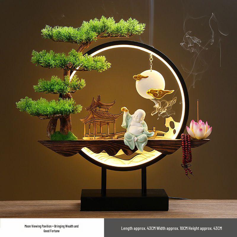 Chinese Style Backflow Incense Burner - Pine Design for Home & Office Décor