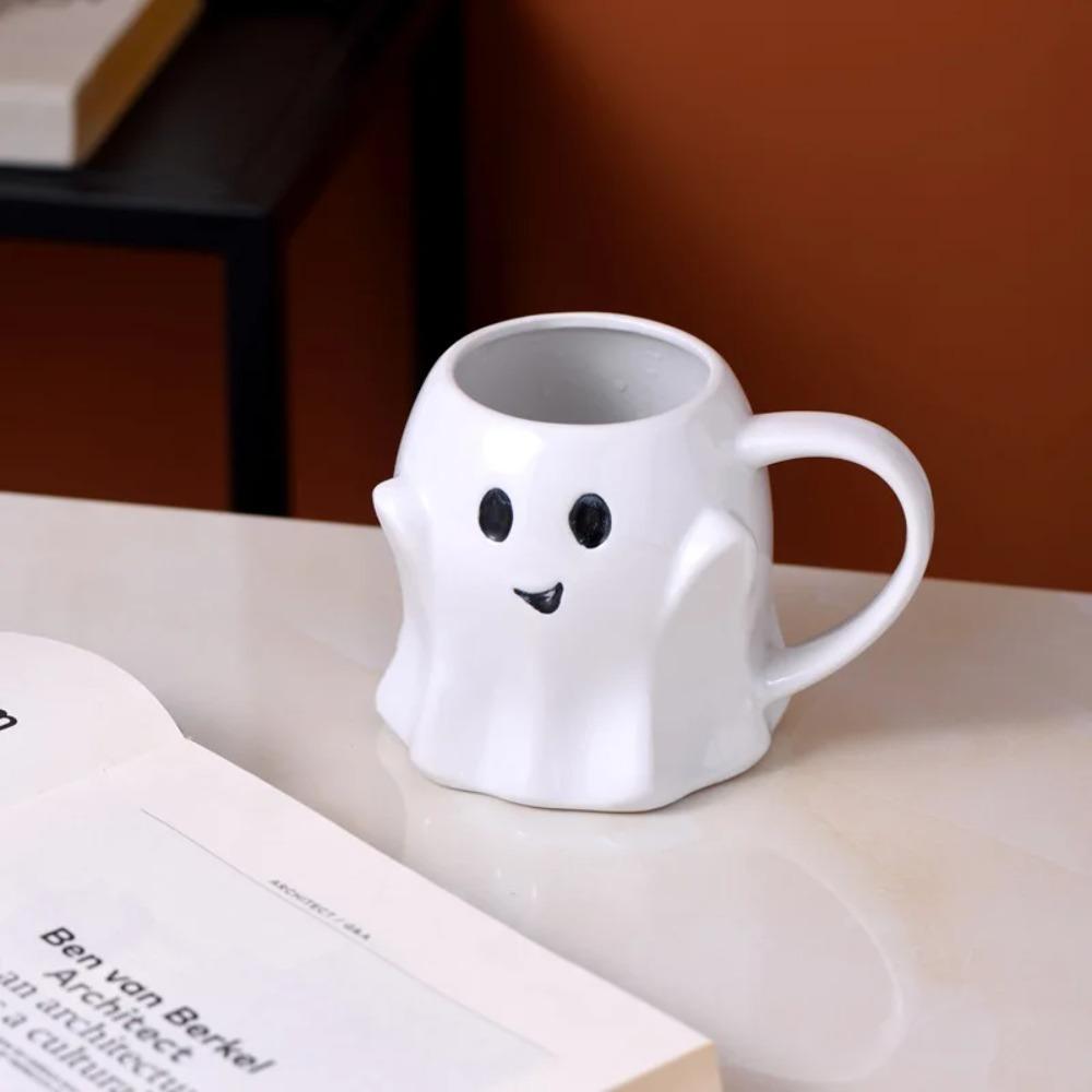 Cute Ceramic Ghost  Mug Large Capacity Coffee Cup Kids Gift Elves Cup  Home Kitchen Drinking