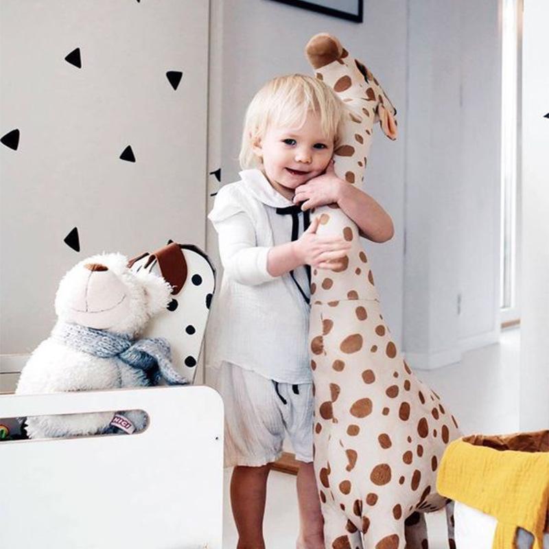 85cm Big Size Cute Giraffe Plush Toys Simulation Animals Giraffe Stuffed Doll Kids Room Bed Decor Child Gifts