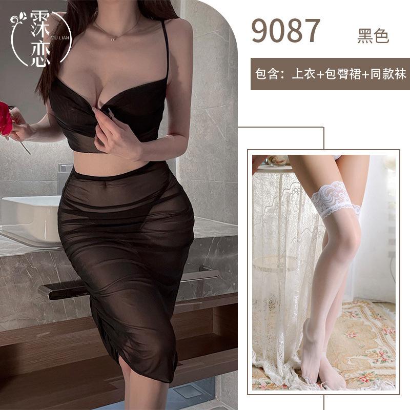 Sexy Fun Slim Skinny Fun Lingerie Uniform Seduction Perspective Mesh Breast Flirting Uniform